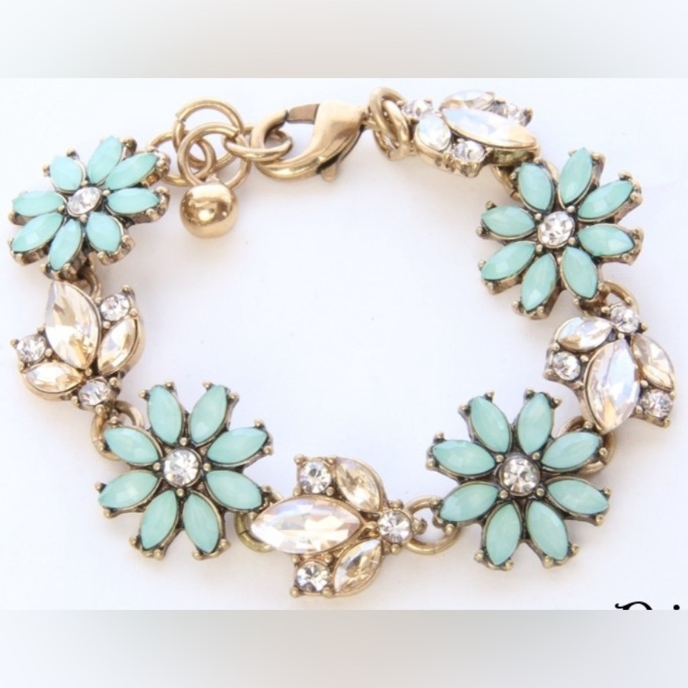 Inspired floral rhinestone bracelet